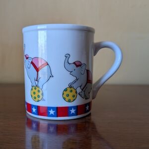 Vintage CIRCUS Time  Mug Cup by Papel Performing Elephants Circus Animals EUC